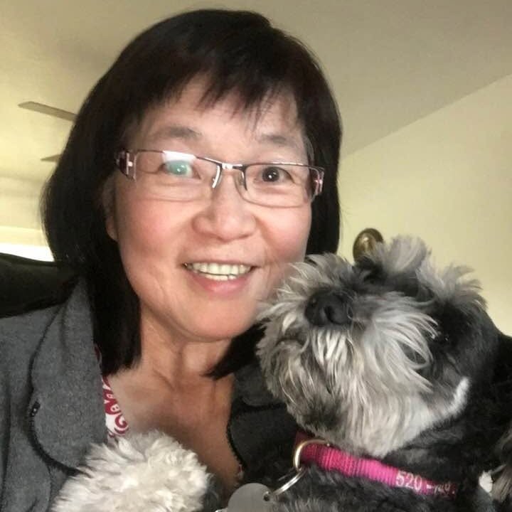 The writer with her dog Berlina